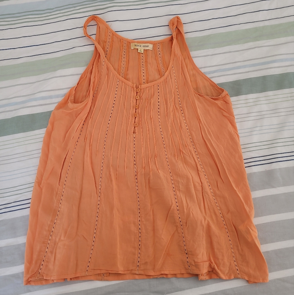Black Swan orange tank top, size 8